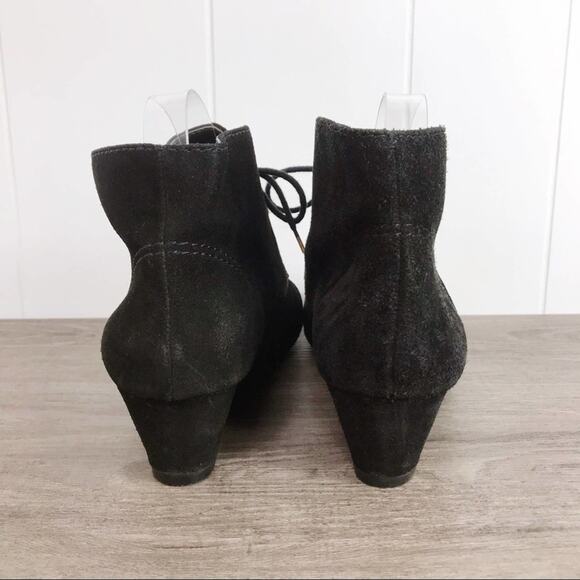 NINE WEST Black Suede Wedge Ankle Booties - Picture 4 of 15